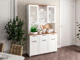 Буфет Катерини (дуб бельмунд/белое дерево) в Новом Тартасе - novyj-tartas.mebel-nsk.ru | фото