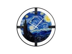 Часы интерьерные NT155 VAN GOGH STARRY NIGHT в Новом Тартасе - novyj-tartas.mebel-nsk.ru | фото