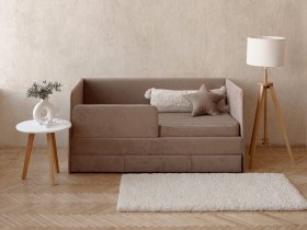 Диван-кровать Happy (капучино) в Новом Тартасе - novyj-tartas.mebel-nsk.ru | фото