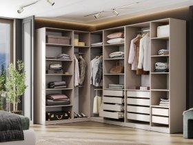 Гардеробная Эккервуд (меланж) в Новом Тартасе - novyj-tartas.mebel-nsk.ru | фото