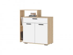 Комод 1000 КМ-01 Санса (дуб сонома/белый) в Новом Тартасе - novyj-tartas.mebel-nsk.ru | фото