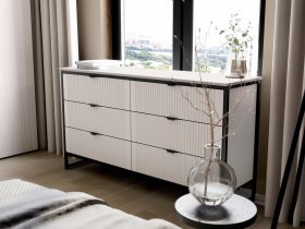 Комод 6 ящиков Нора (персидский жемчуг) в Новом Тартасе - novyj-tartas.mebel-nsk.ru | фото