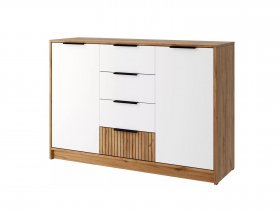 Комод КМ-002 Ивис (дуб крафт золотой/белый) в Новом Тартасе - novyj-tartas.mebel-nsk.ru | фото