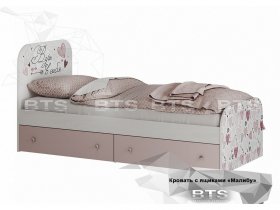 Кровать с ящиками Малибу КР-10 в Новом Тартасе - novyj-tartas.mebel-nsk.ru | фото