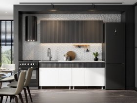 Кухонный гарнитур София (2,0м) (бланж/графит матовый) в Новом Тартасе - novyj-tartas.mebel-nsk.ru | фото