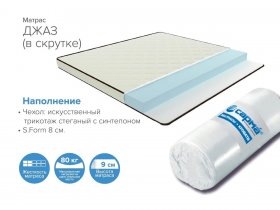 Матрас беспружинный Джаз в Новом Тартасе - novyj-tartas.mebel-nsk.ru | фото