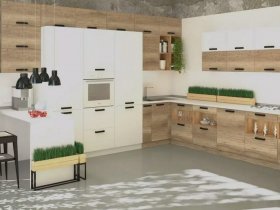 Модульная кухня Фиджи 2,3м (крафт) в Новом Тартасе - novyj-tartas.mebel-nsk.ru | фото