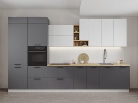 Модульная кухня Фортуна (белый/графит) в Новом Тартасе - novyj-tartas.mebel-nsk.ru | фото