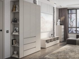 Модульная стенка Люмо (кашемир) в Новом Тартасе - novyj-tartas.mebel-nsk.ru | фото