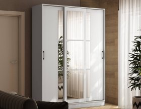 Шкаф-купе 1,6м «Стиль-2» (белый) в Новом Тартасе - novyj-tartas.mebel-nsk.ru | фото