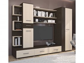 Стенка Верона (дуб венге/дуб молочный) в Новом Тартасе - novyj-tartas.mebel-nsk.ru | фото