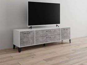 Тумба под ТВ Парус-13 (белый/ателье светлое) в Новом Тартасе - novyj-tartas.mebel-nsk.ru | фото