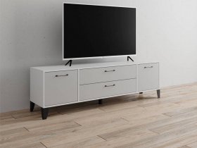 Тумба под ТВ Парус-13 (белый/серый камень) в Новом Тартасе - novyj-tartas.mebel-nsk.ru | фото