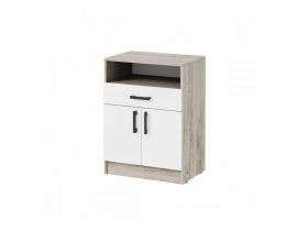 Тумба ТБ-1 Вега (дуб крафт серый/белый) в Новом Тартасе - novyj-tartas.mebel-nsk.ru | фото